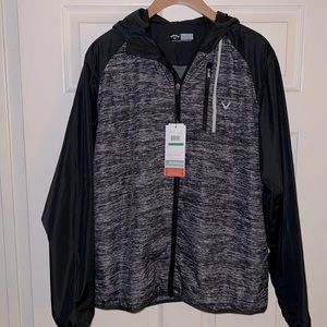 Callaway Mens Packable Lightweight Jacket Full Zip sz L NEW Caviar